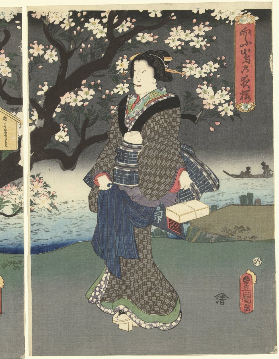 Evening Walk Along the River by Utagawa Kunisada (I)