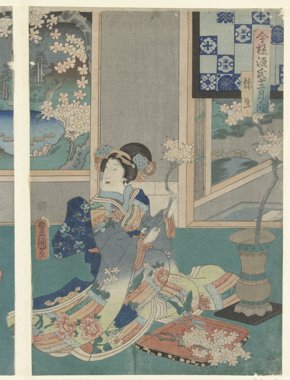 The Third Month (Modern Genji Stories During the Twelve Months) by Utagawa Kunisada (I)