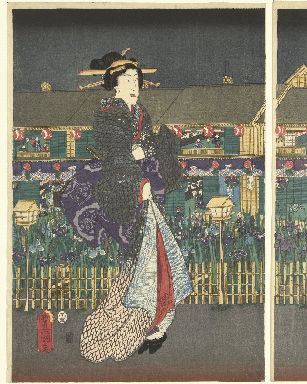 Irises in Full Bloom by Utagawa Kunisada (I)