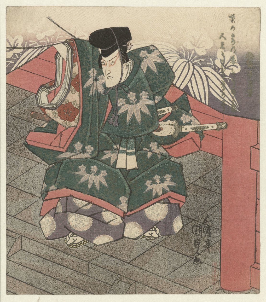 Man at the Entrance of a Temple by Utagawa Kunisada (I)