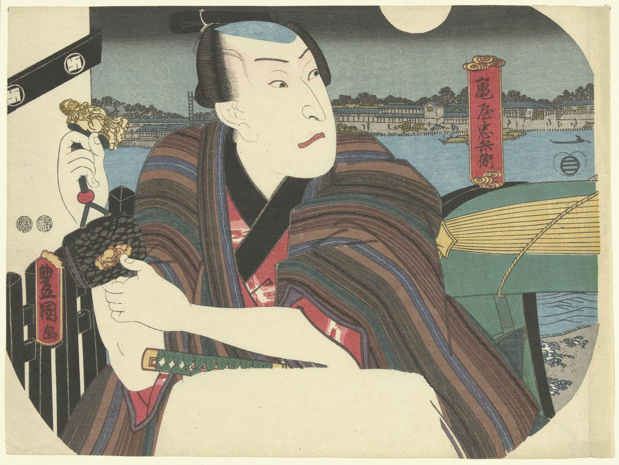 Samurai by River by Utagawa Kunisada (I)