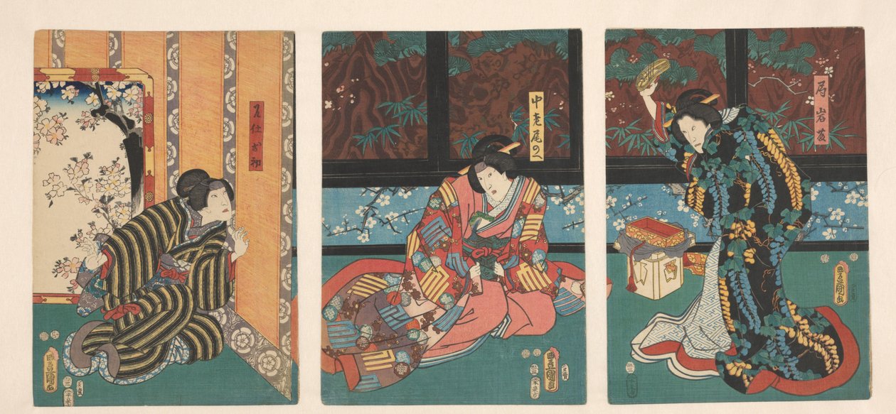 Scene from the Play The Mirror Mountain by Utagawa Kunisada (I)