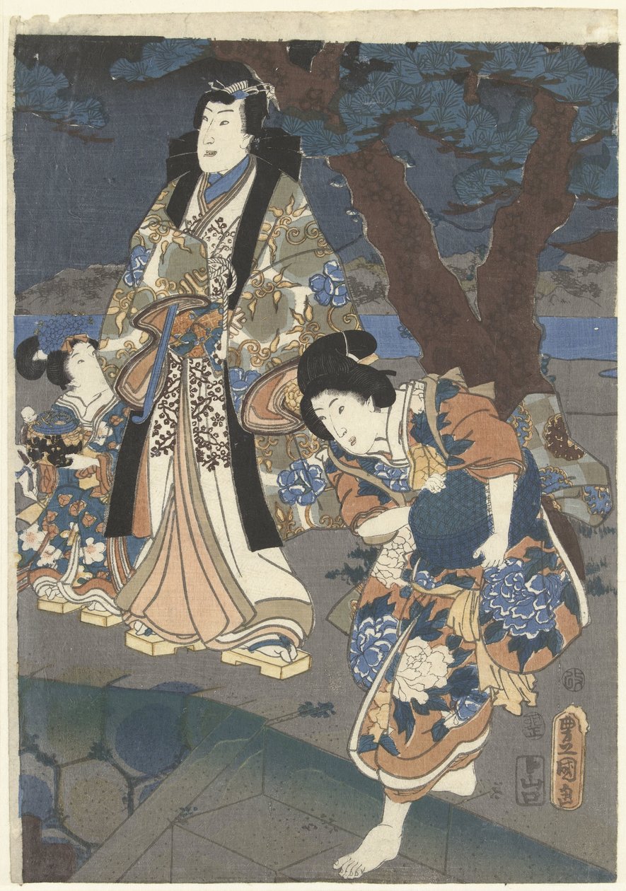 Shell Gathering on the Beach of Akashi by Utagawa Kunisada (I)