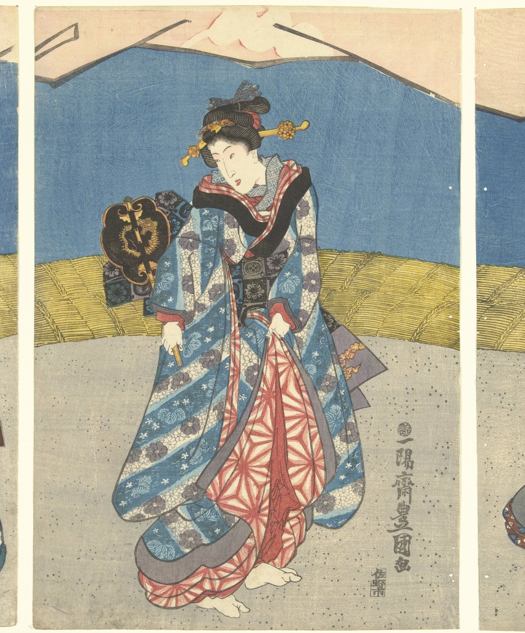 Beauties at a Cockfight by Utagawa Kunisada (I)