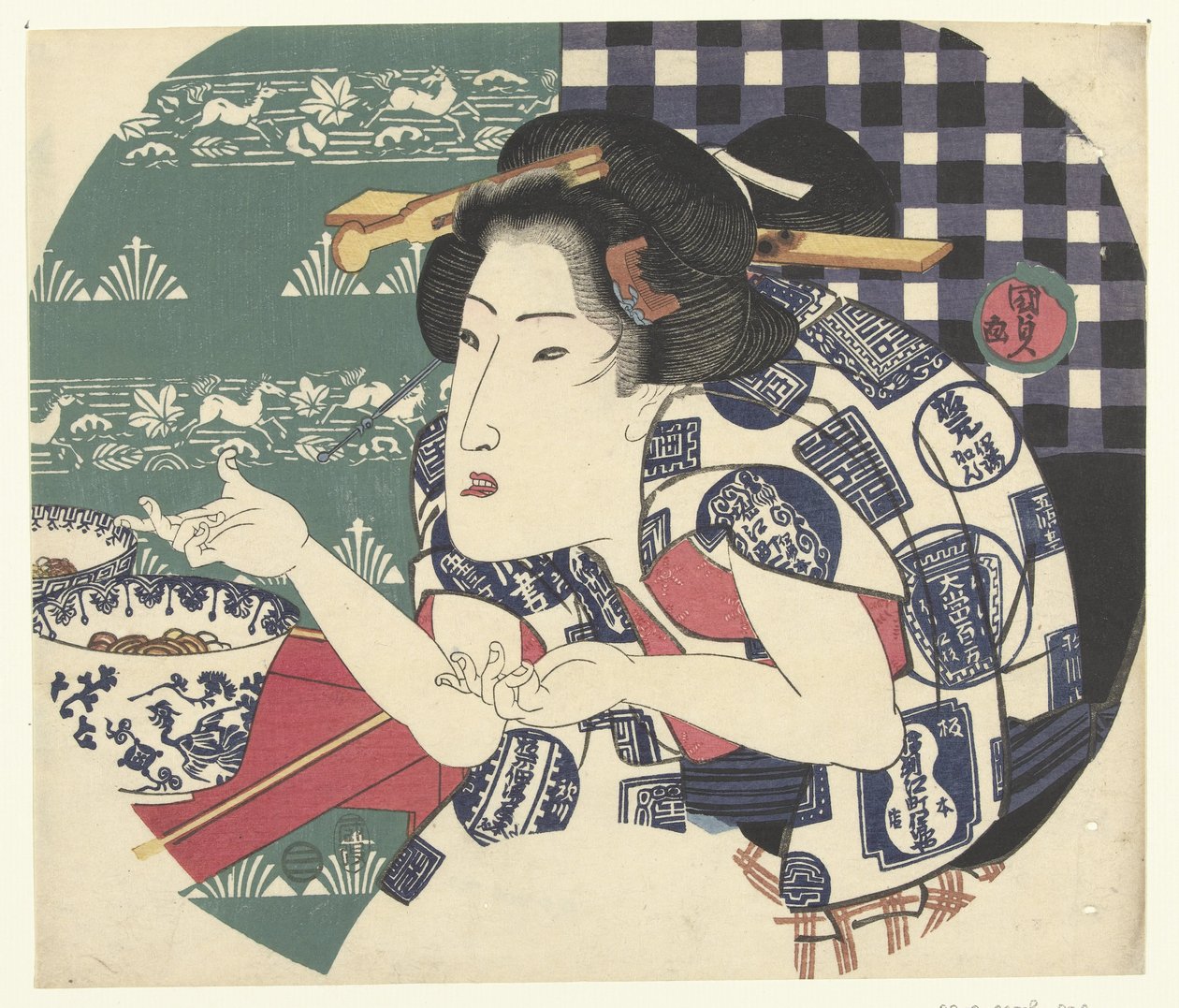 Udon Restaurant by Utagawa Kunisada (I)