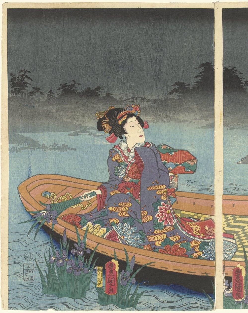 Hostile Waves Approaching the Modern Prince Genji by Utagawa Kunisada (I)