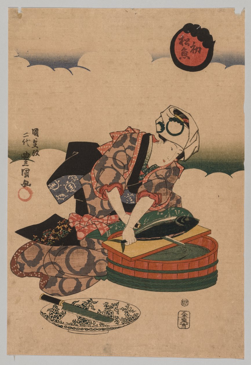 Preparing Bonita by Utagawa Kunisada