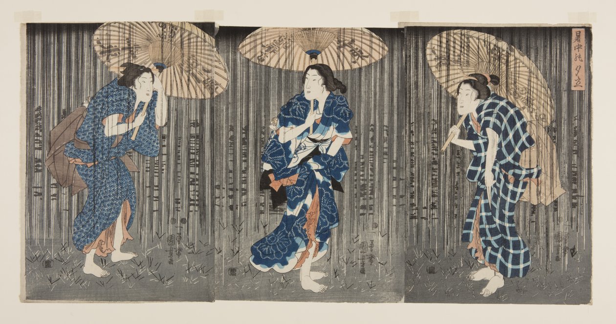 Sudden Shower in the Summer Heat by Utagawa Kunisada