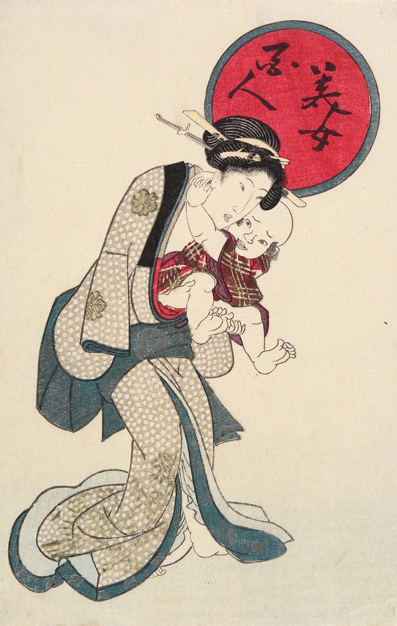 Woman Holding a Baby by Utagawa Kunisada
