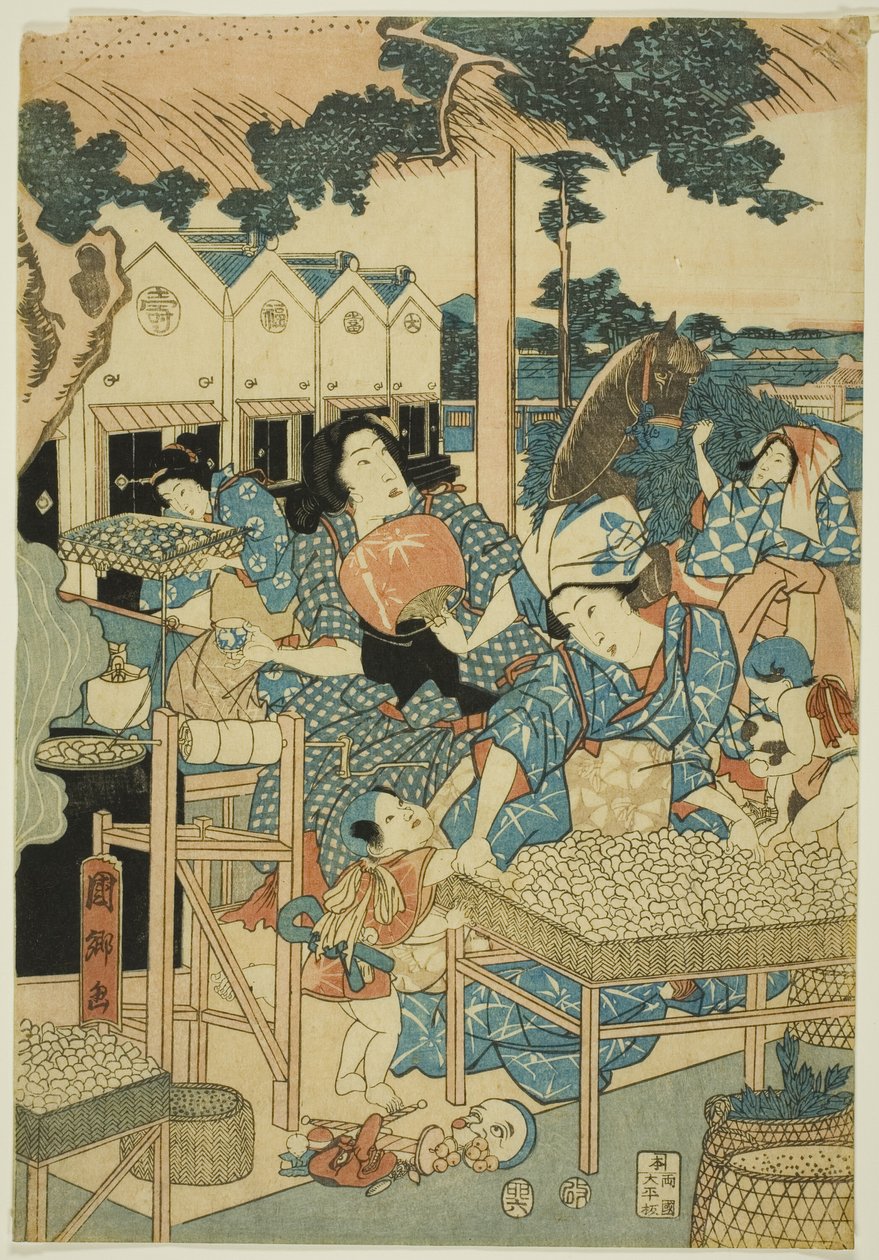 Great Prosperity at the Silk Farm by Utagawa Kunisato