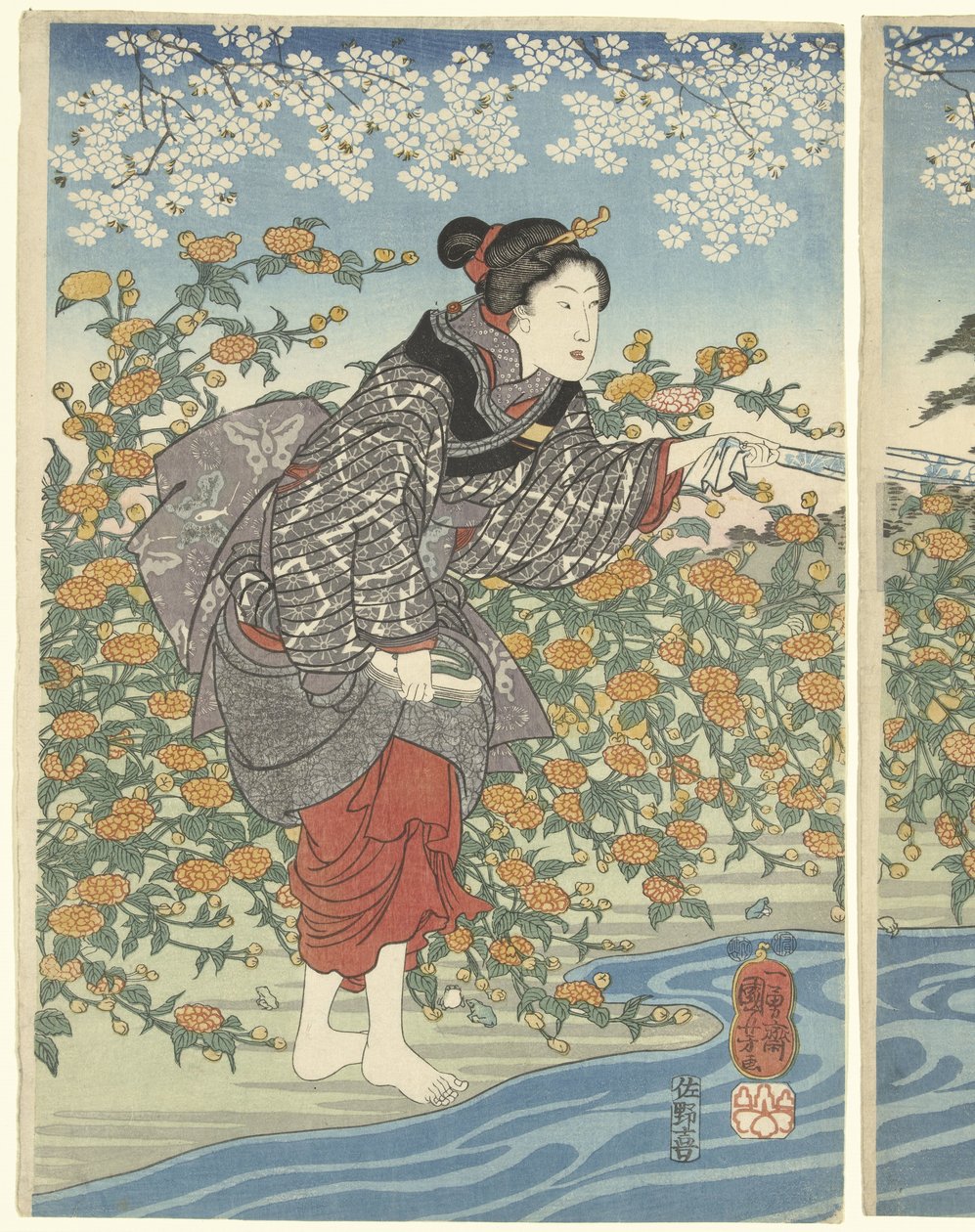 The Ide Tama River in Yamashiro Province by Utagawa Kuniyoshi