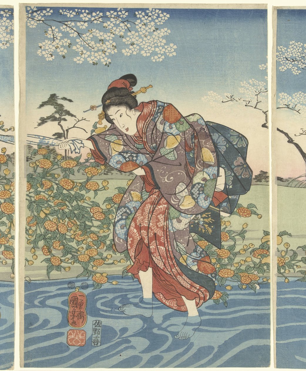 The Ide Tama River in Yamashiro Province by Utagawa Kuniyoshi