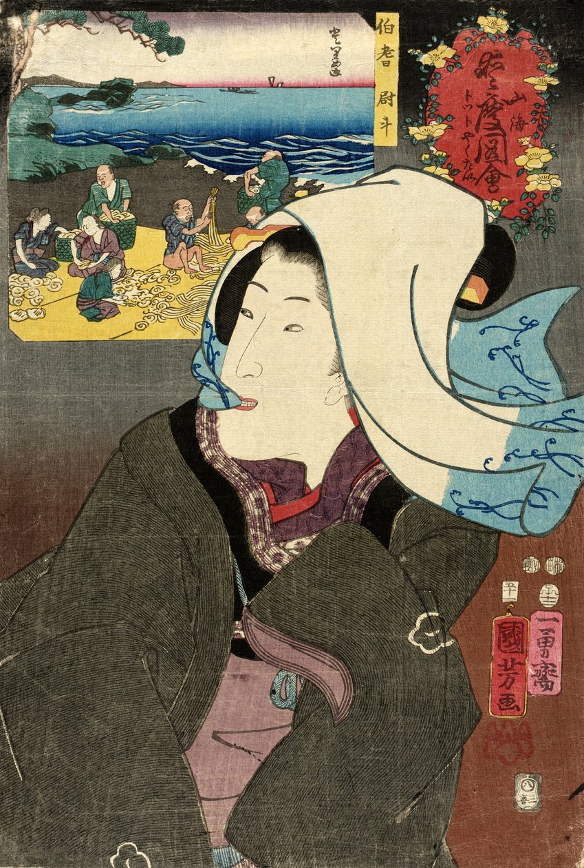 Dried Abalone from Hōki by Utagawa Kuniyoshi