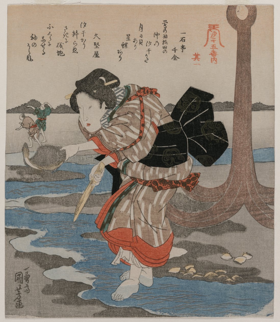 Five Pictures of Low Tide, late 1820s by Utagawa Kuniyoshi