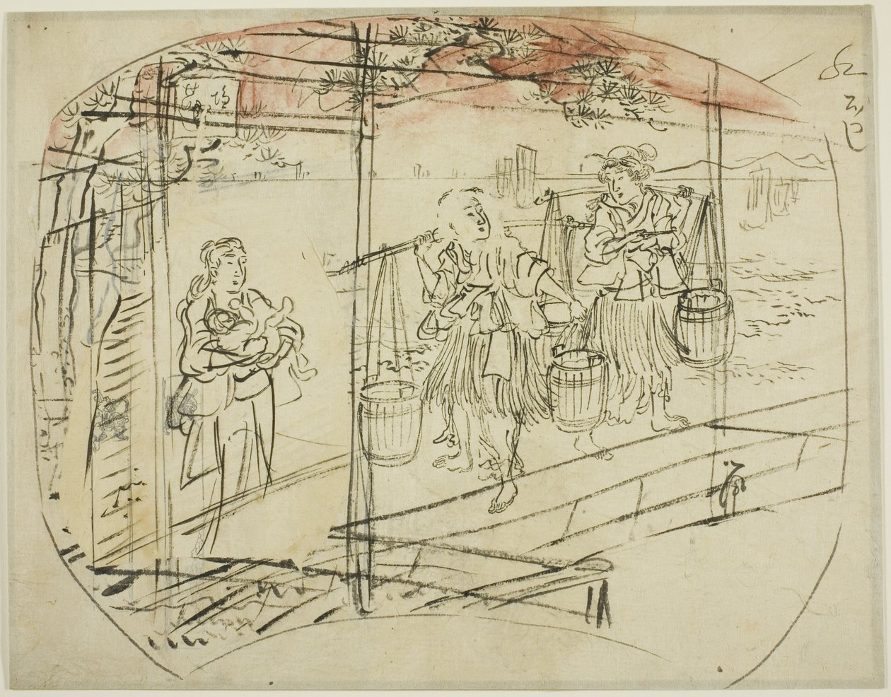 Gathering Salt Water at the Beach by Utagawa Kuniyoshi