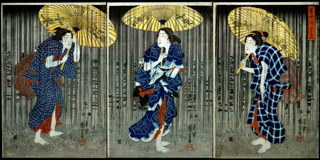 Sudden Shower in the Summer Heat by Utagawa Kuniyoshi