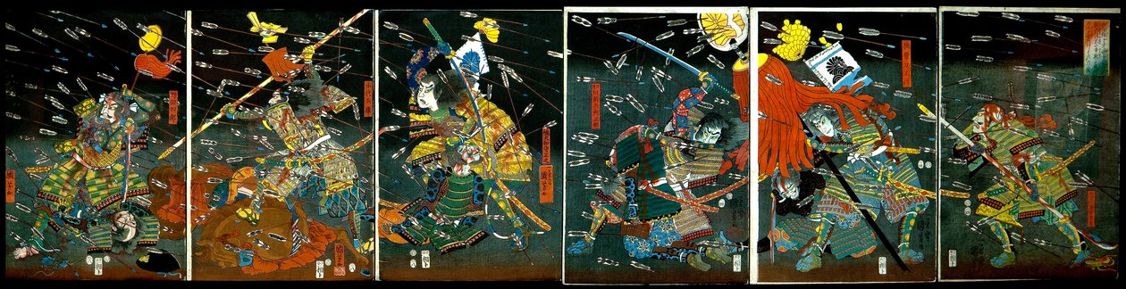The battle at Shijō Nawate, c.1857 by Utagawa Kuniyoshi