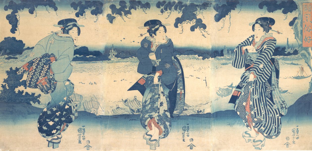 Women Near a River by Utagawa Kuniyoshi