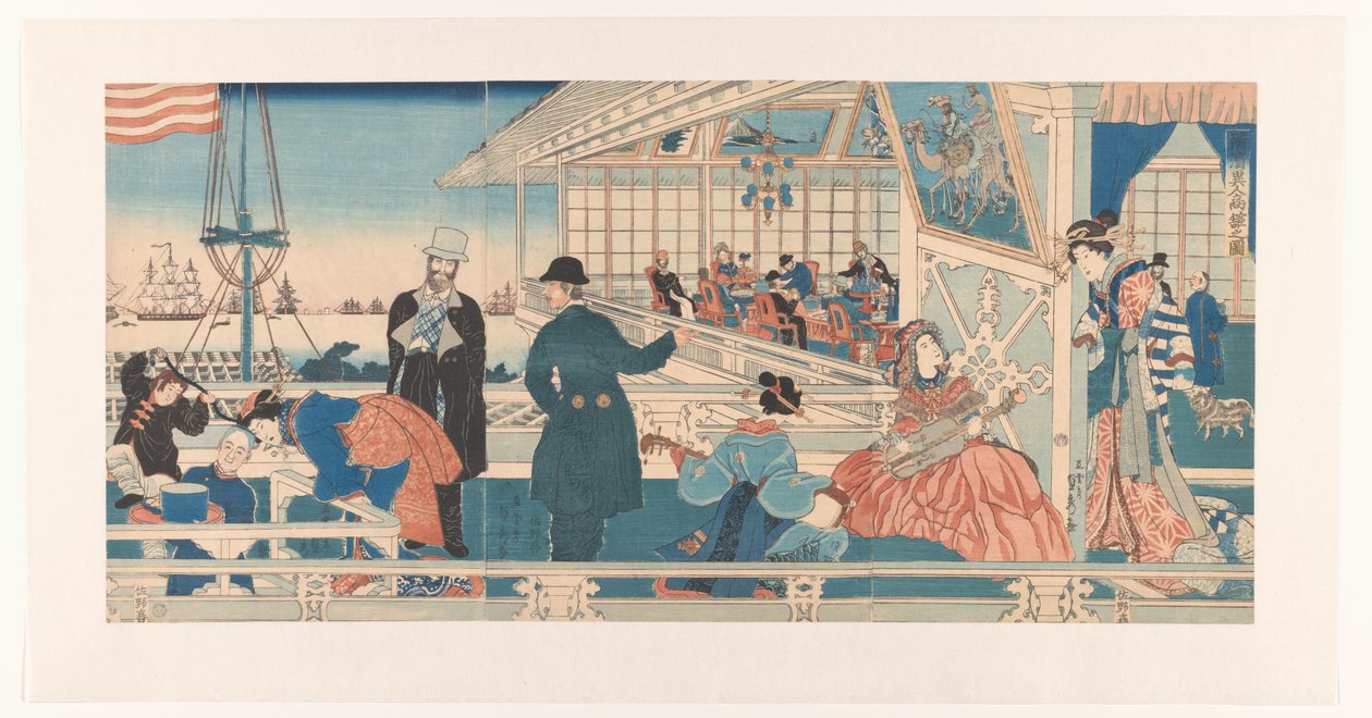 American Trading House in Yokohama by Utagawa Sadahide