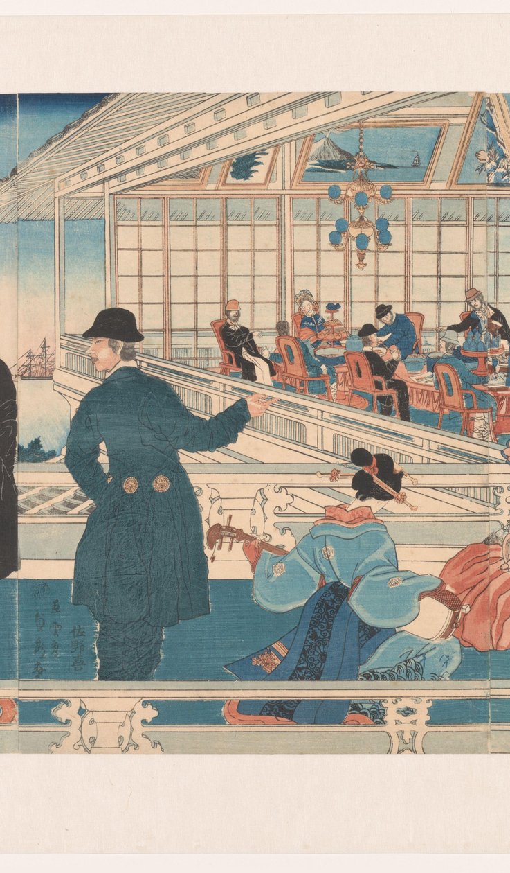 American Trading House in Yokohama by Utagawa Sadahide