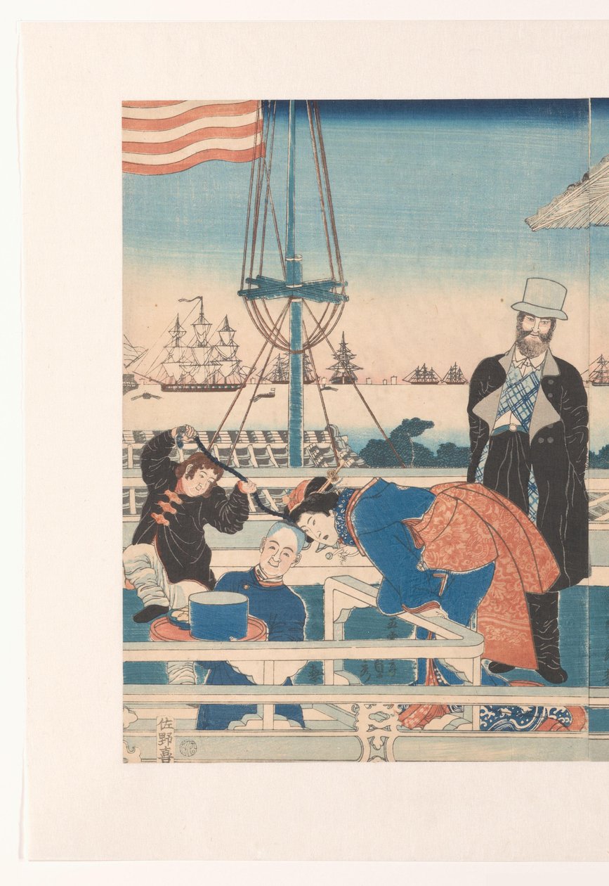 American Trading House in Yokohama by Utagawa Sadahide