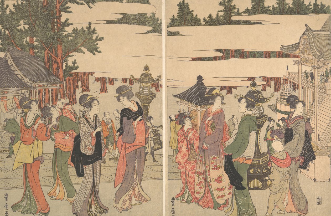 Horinouchi Myo-ho-ji Eho Mairi no Zu by Utagawa Toyohiro