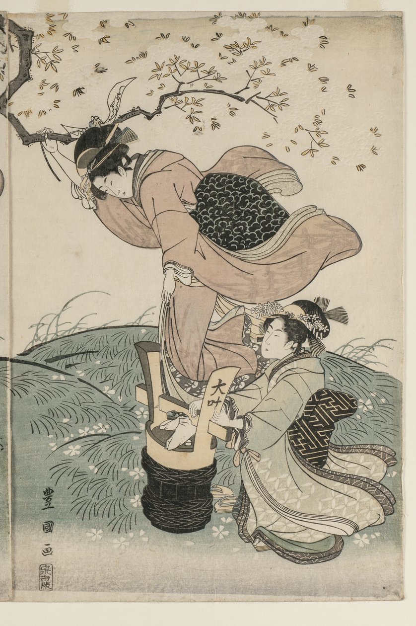 Cherry Blossoms in the Wind by Utagawa Toyokuni