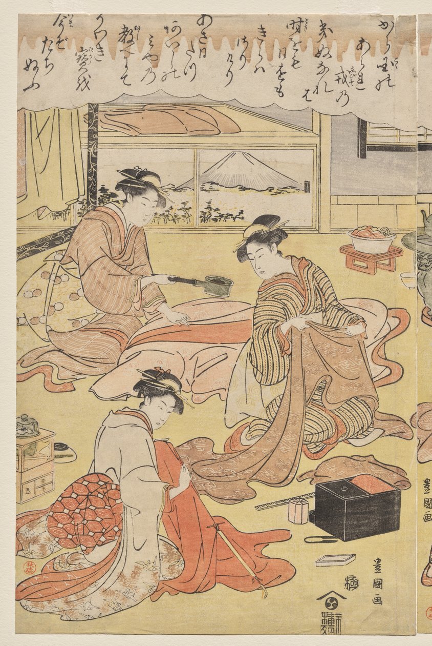 Women Making Clothing by Utagawa Toyokuni