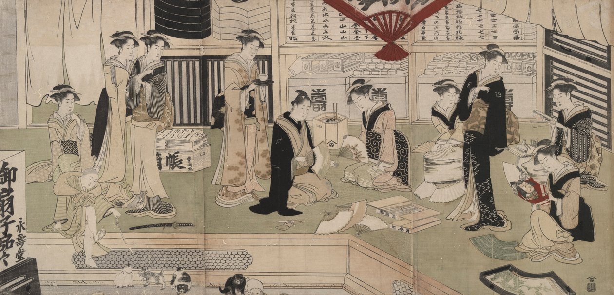 The Fan Store Eijudo by Utagawa Toyokuni I