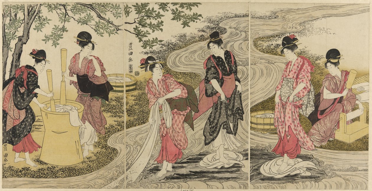 Washing Cloth in a Stream by Utagawa Toyokuni I