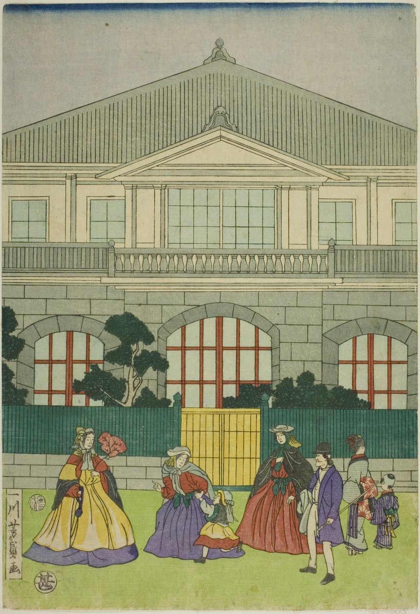 Residence of French Merchant at Port of Yokohama by Utagawa Yoshikazu