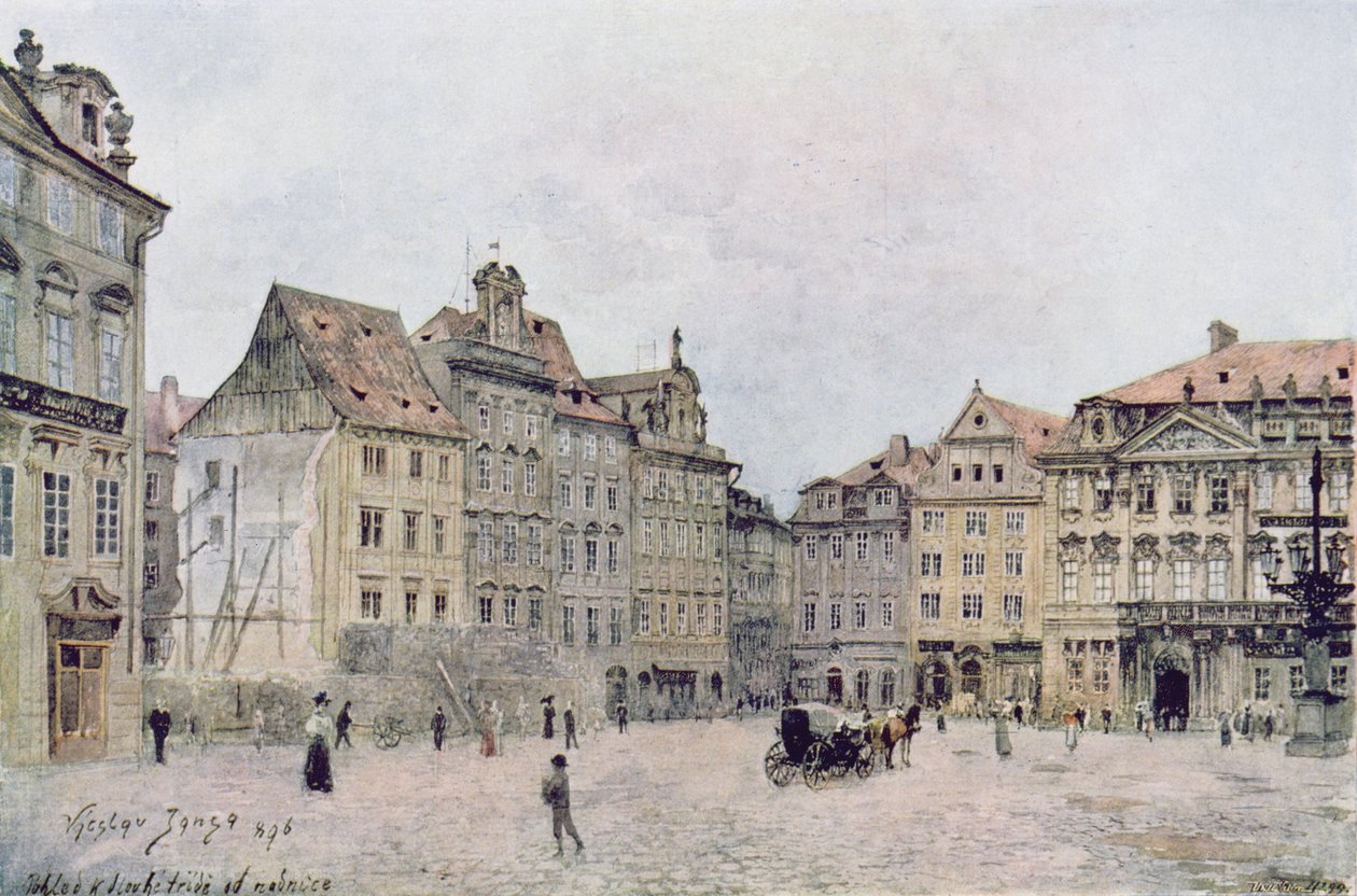 View of the North East Side of the Staromestsky Rynk in 1896, from 