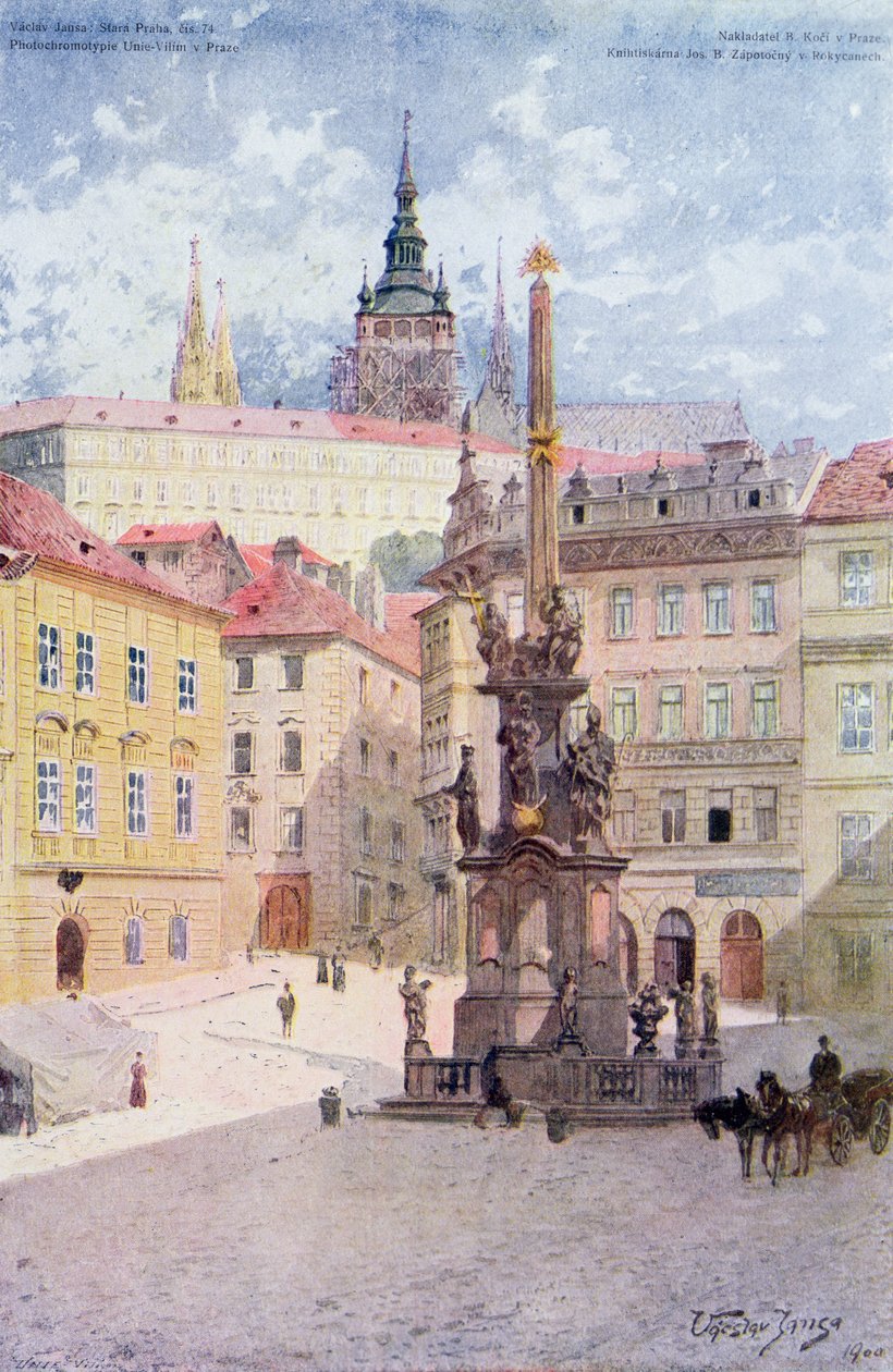 Plague Column of St. Trinity, Malostranske Namesti, Mala Strana, Prague by Vaclav Jansa
