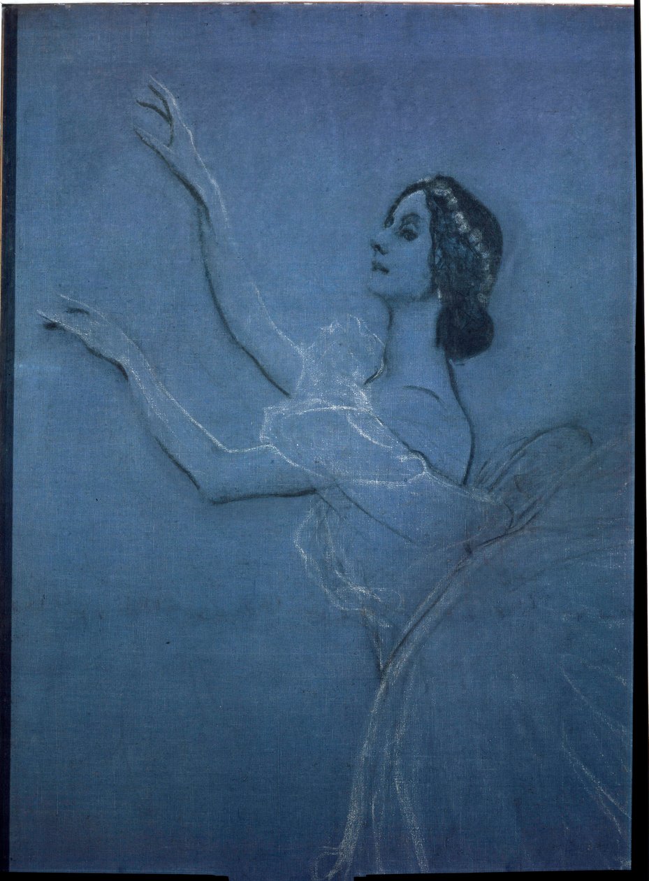 The Ballerina Anna Pavlova in the Ballet Les Sylphides (detail) by Valentin Aleksandrovich Serov