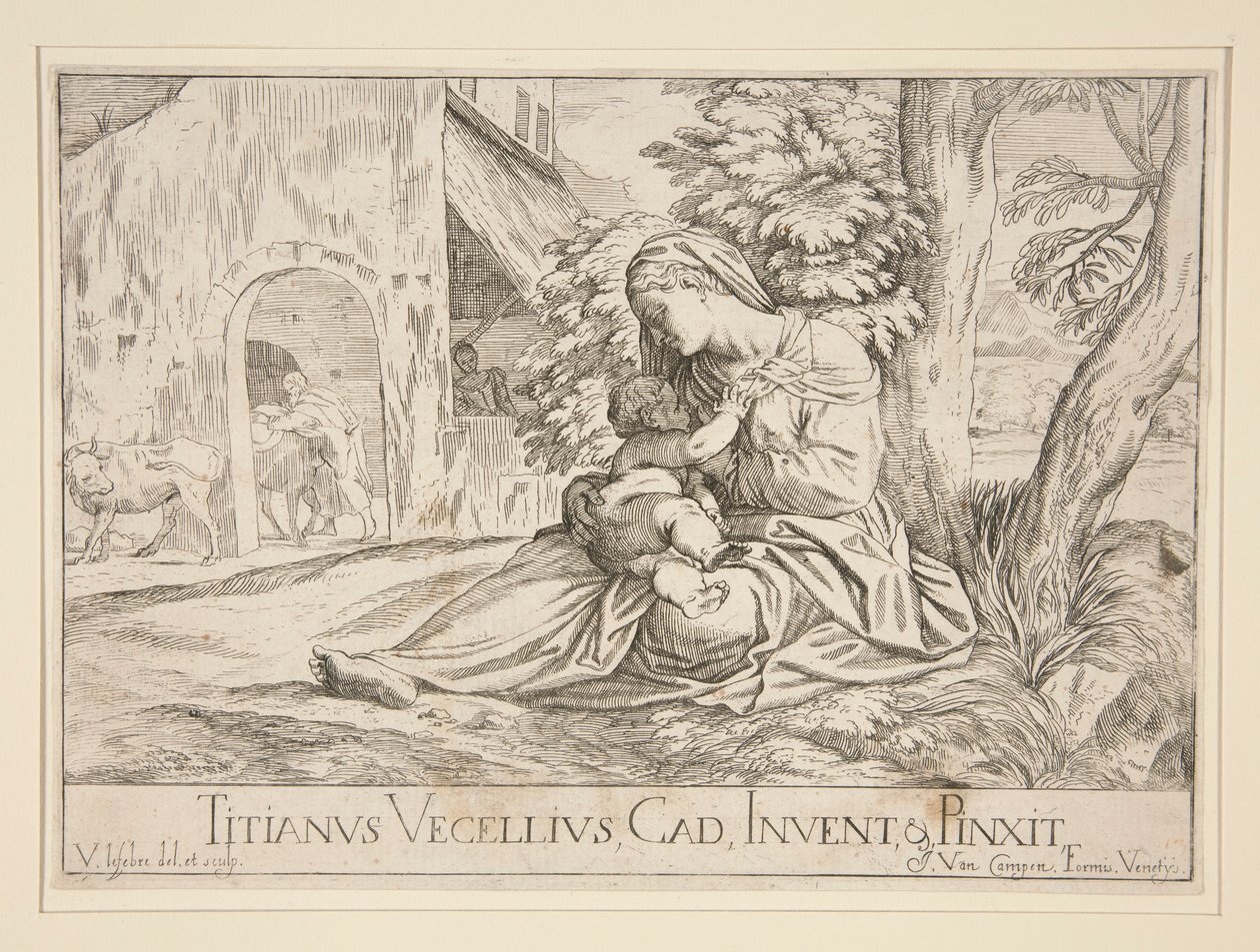 Rest on the Flight into Egypt by Valentin Lefebvre