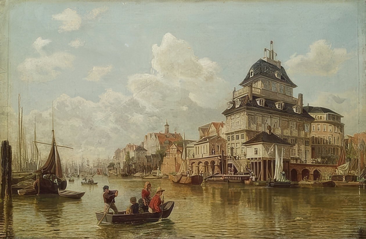 The Treehouse at Hamburg Harbor. 1850 by Valentin Ruths