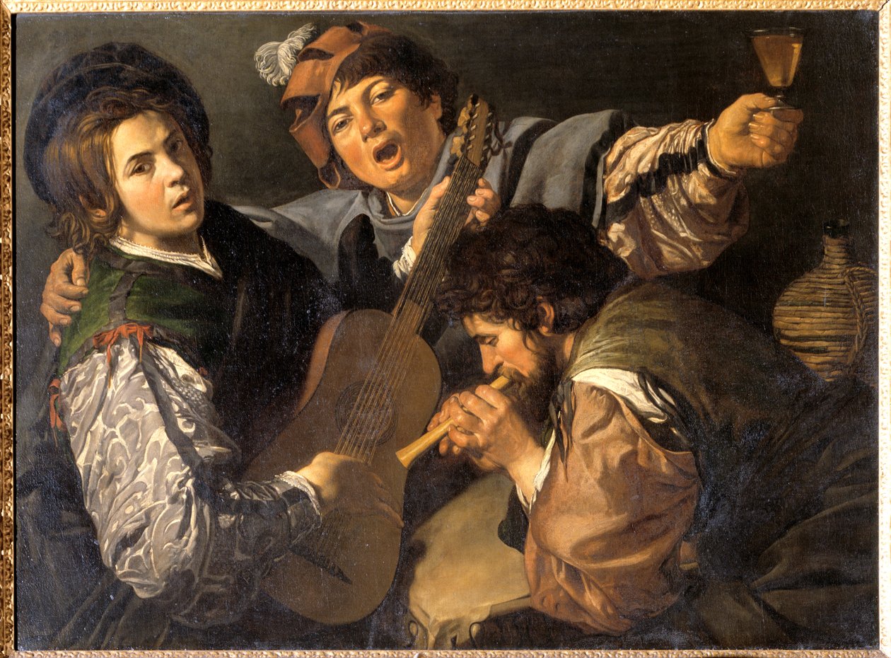 Three Men Making Music, c.1616 by Valentin de Boulogne