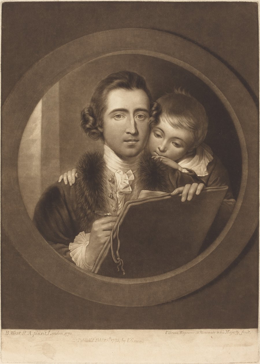 Benjamin West, Esqr R.A. and His Son RI West by Valentine Green