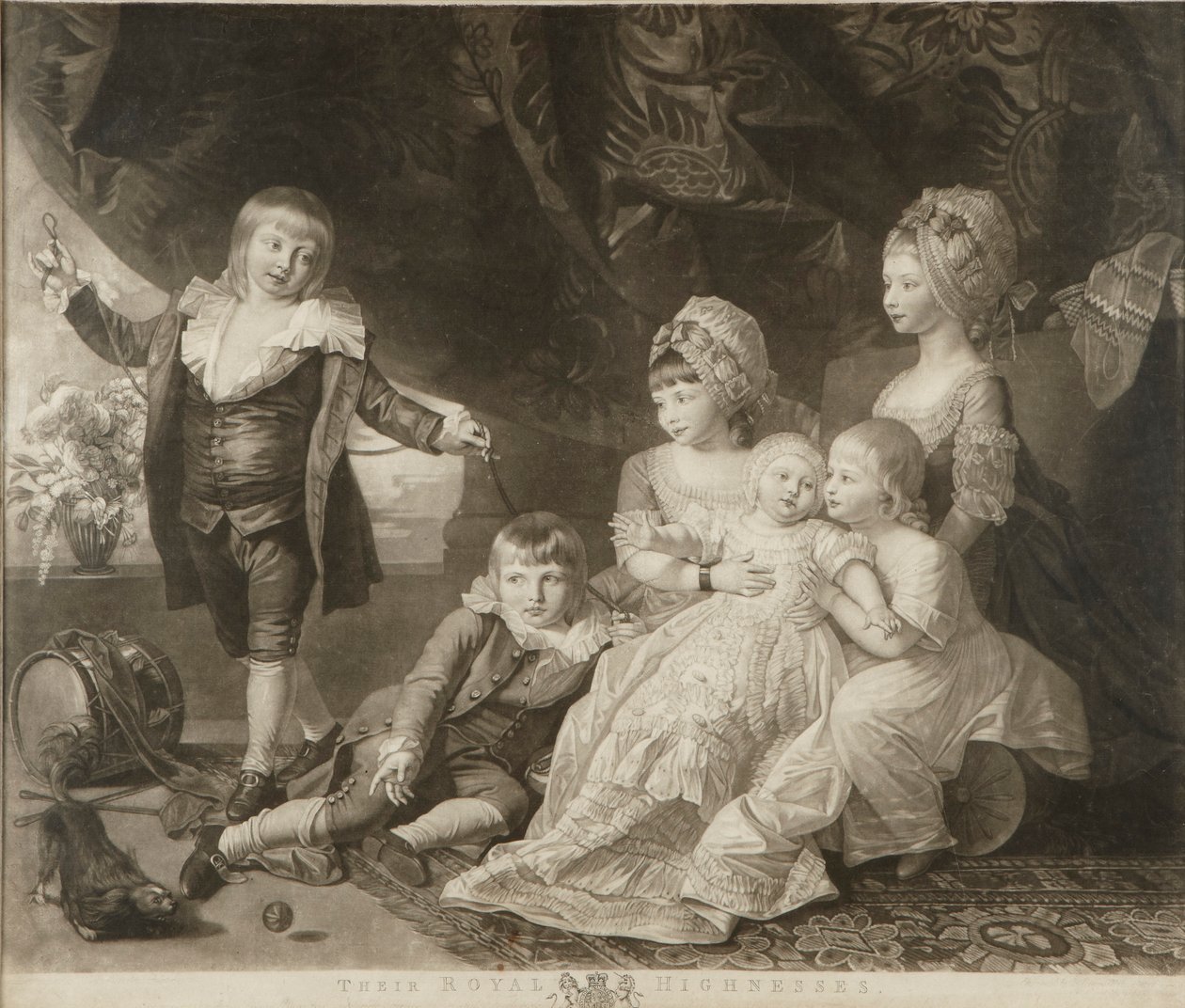 Princess Augusta, Princess Elizabeth, Prince Ernest, Prince Augustus, Prince Adolphus and Princess Mary by Valentine Green