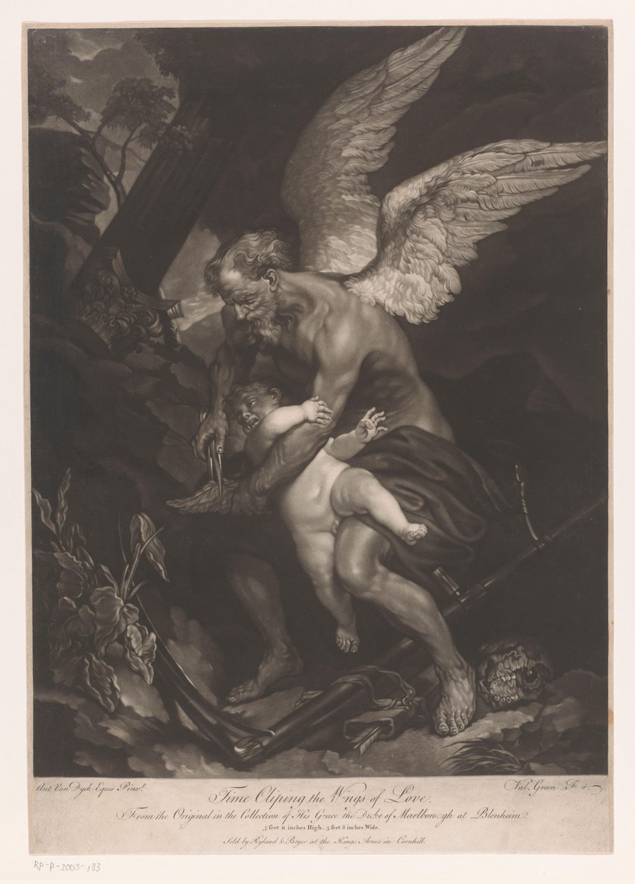 Father Time Clipping the Wings of Cupid by Valentine Green