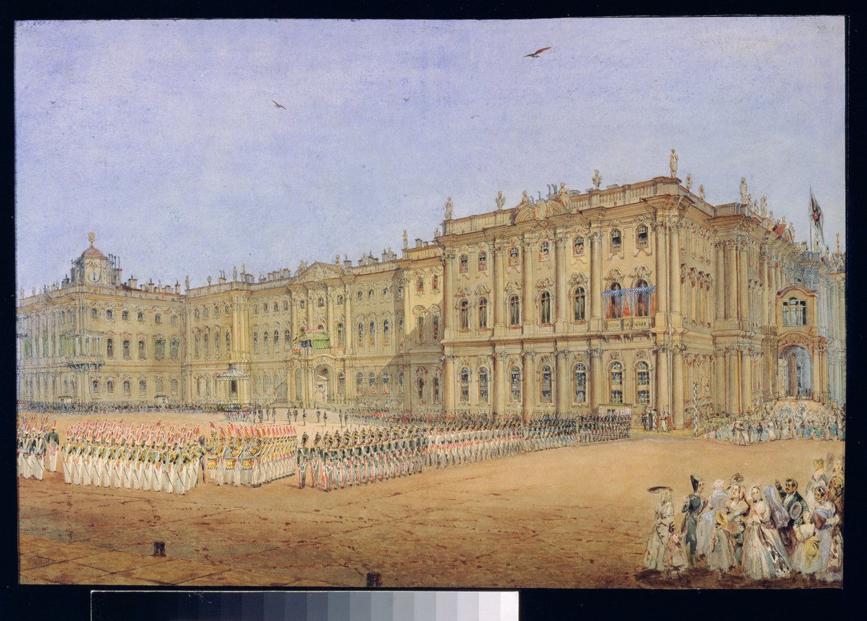 Review at the Winter Palace in St. Petersburg by Vasili Semenovich Sadovnikov