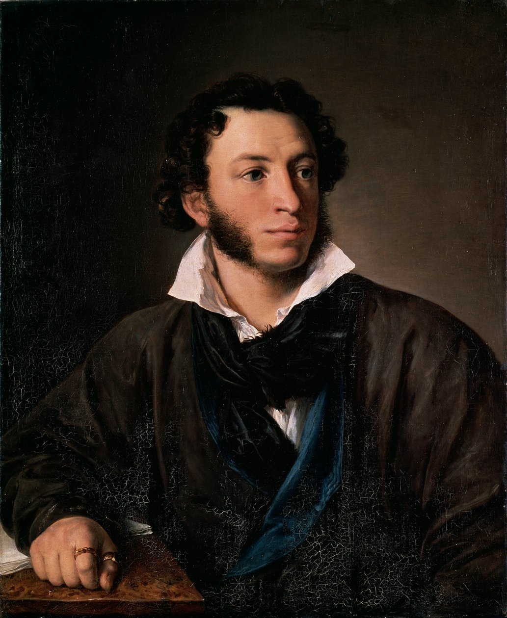 Portrait of the Author Alexander Pushkin by Vasili Andreevich Tropinin