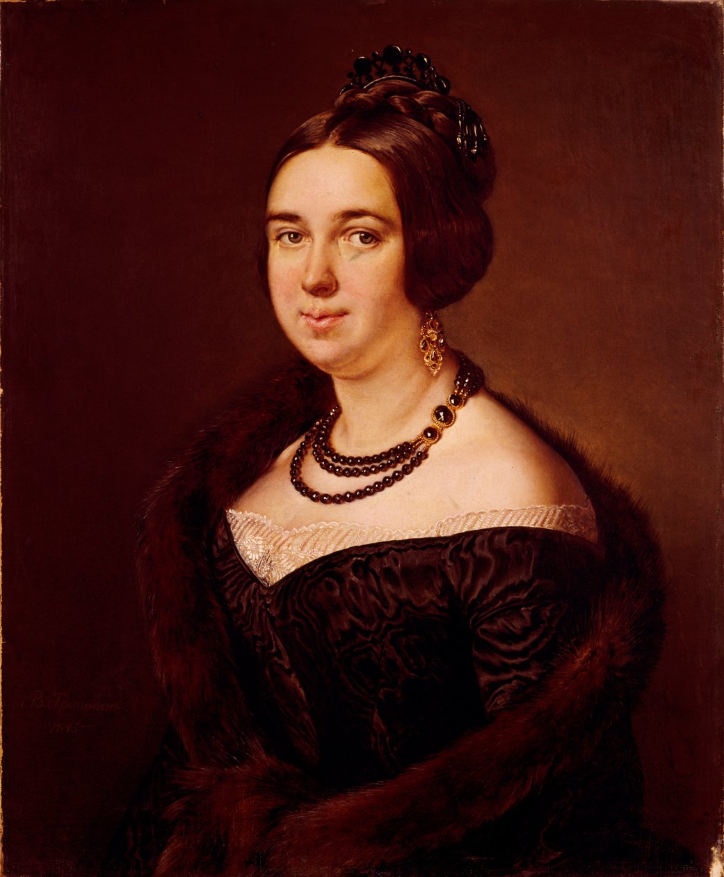 Portrait of Countess Alexandra Alexeevna Obolenskaya, née Mazurina, 1845 by Vasili Andreevich Tropinin