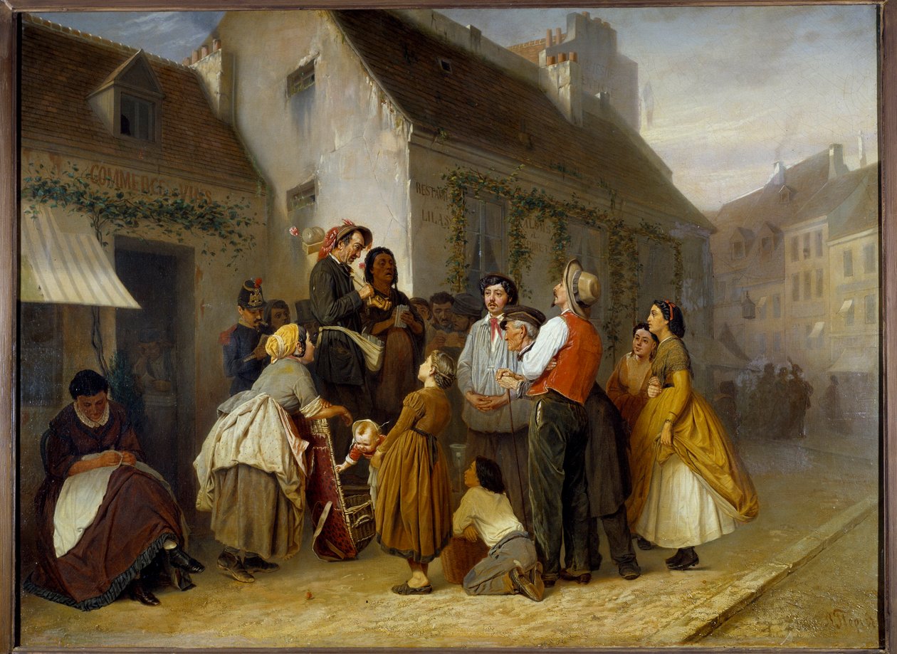 Street scene in Paris by Vasili Grigorevich Perov