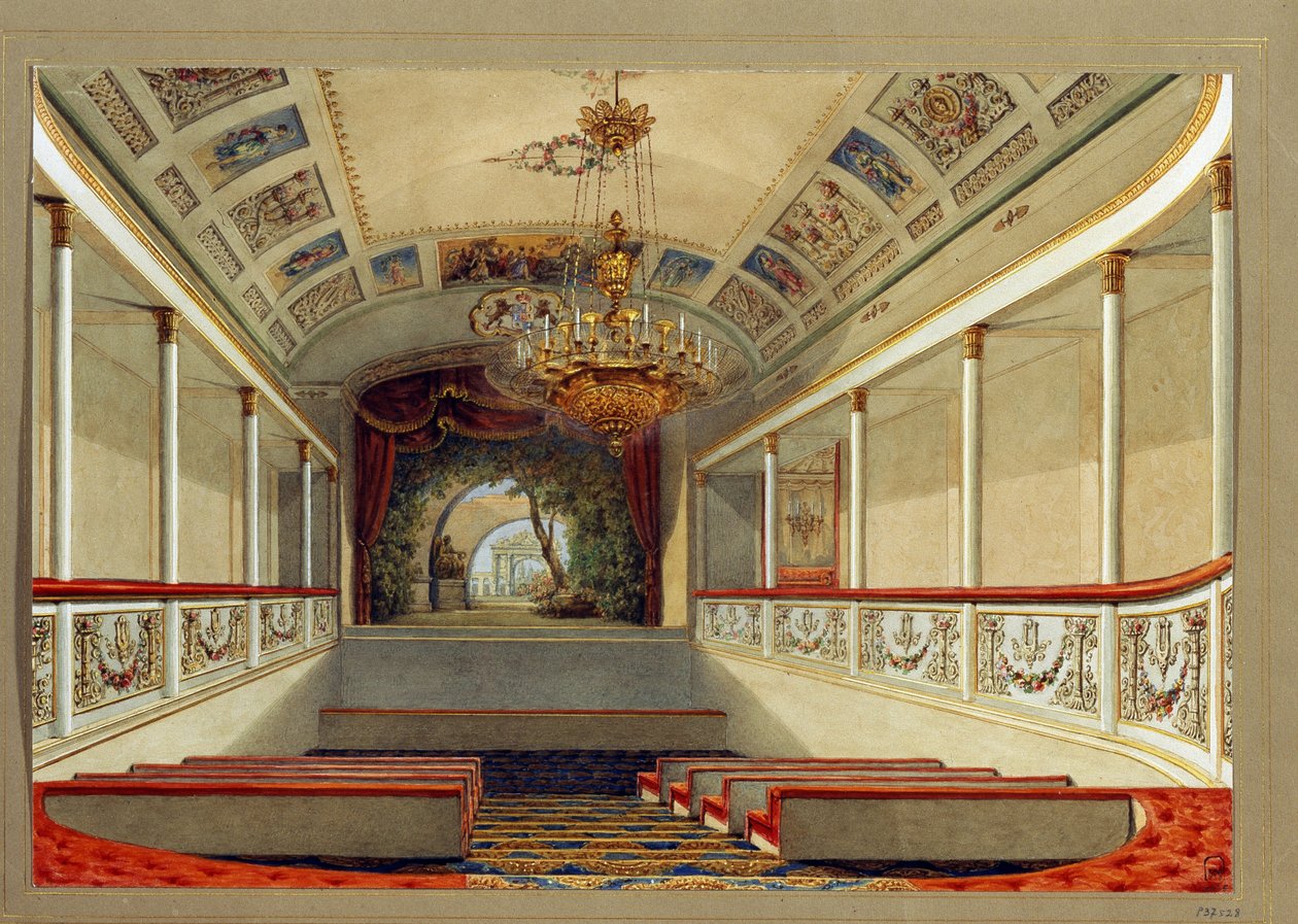 The Home Theatre in the Yusupov Palace in St Petersburg by Vasili Semenovich Sadovnikov