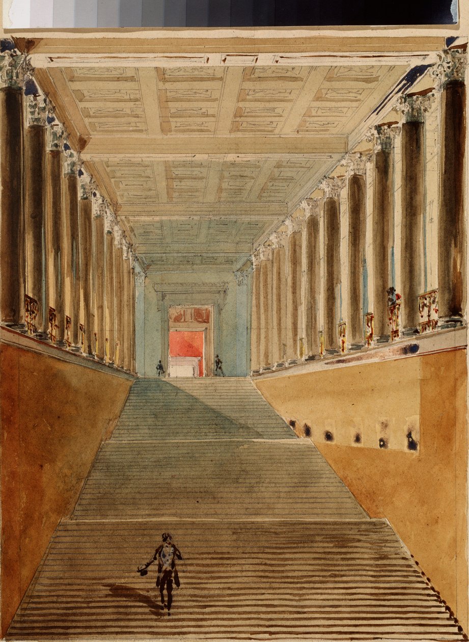 The Grand Staircase of the Winter Palace in Saint Petersburg by Vasili Semenovich Sadovnikov