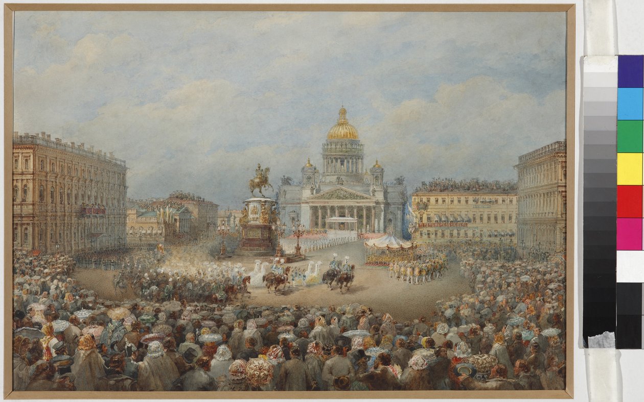Opening Ceremony of the Monument to Nicholas I on the Mariinsky Square by Vasili Semenovich Sadovnikov