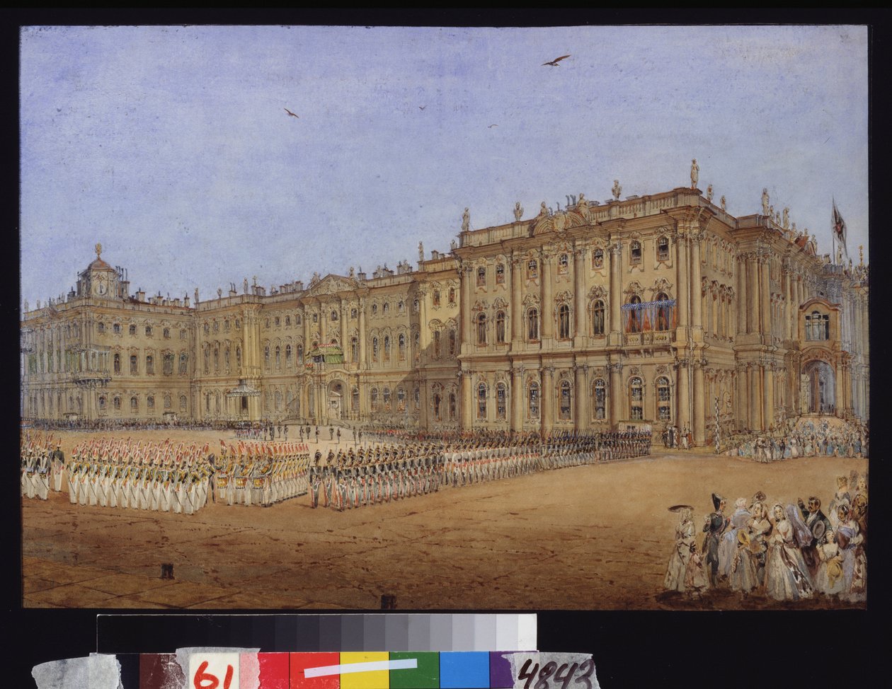 Military Review at the Winter Palace in Saint Petersburg by Vasili Semenovich Sadovnikov