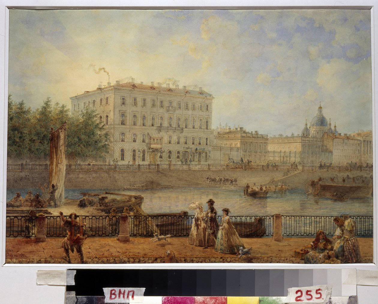 Saint Petersburg. View of the Fontanka River and the Derzhavin House by Vasili Semenovich Sadovnikov