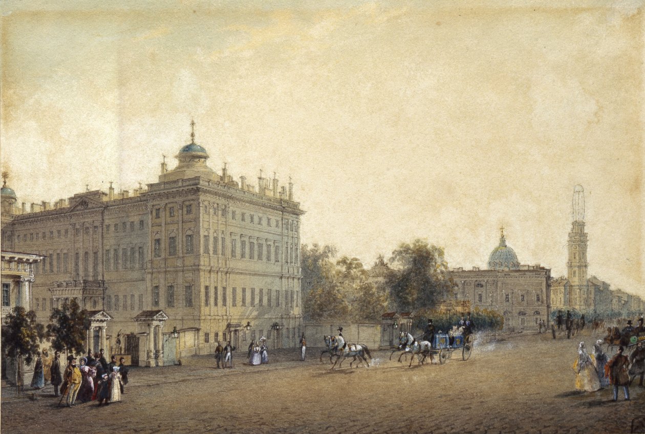 St. Petersburg. The Anichkov Palace by Vasili Semenovich Sadovnikov